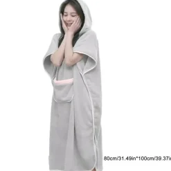 Cozy Womens Hooded Bathrobe - Soft Comfortable Robe