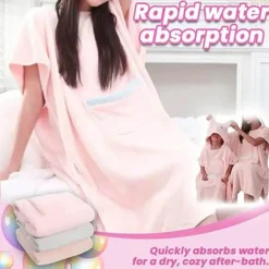 Cozy Womens Hooded Bathrobe - Soft Comfortable Robe