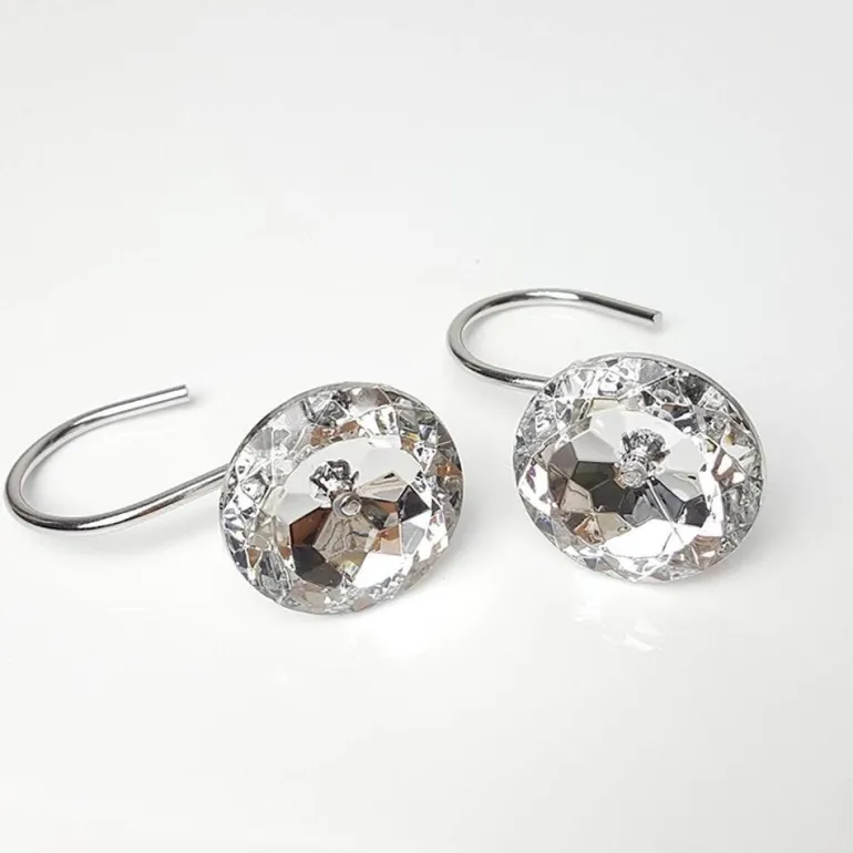 Crystal Ball Shower Curtain Hooks - Decorative Bathroom Accessories