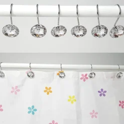 Crystal Ball Shower Curtain Hooks - Decorative Bathroom Accessories
