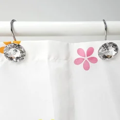 Crystal Ball Shower Curtain Hooks - Decorative Bathroom Accessories