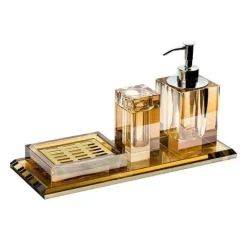 Crystal Glass Bathroom Accessories Set - Juiletta Collection