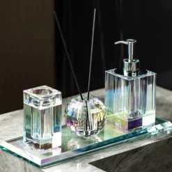 Crystal Glass Bathroom Accessories Set - Juiletta Collection