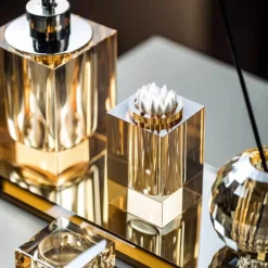 Crystal Glass Bathroom Accessories Set - Juiletta Collection