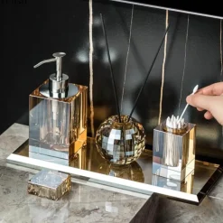 Crystal Glass Bathroom Accessories Set - Juiletta Collection