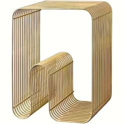 Curva Metal Stool & Side Table – Modern Scandinavian Stainless Steel Design