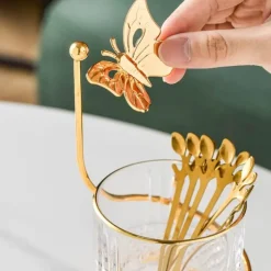 Curve Dessertgabel- und -löffel-Set mit Vorratsglas