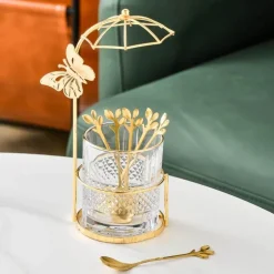 Curve Dessertgabel- und -löffel-Set mit Vorratsglas