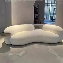 Curved Nordic Lounge Sofa - Artistic Sculptural Design