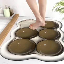 3D Diatom Bath Mat - Water Absorbent Bathroom Rug