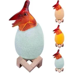 3D Dinosaur Egg Night Light - Colorful Remote Control Bedside Lamp