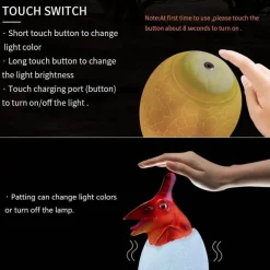 3D Dinosaur Egg Night Light - Colorful Remote Control Bedside Lamp