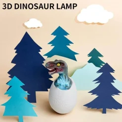 3D Dinosaur Egg Night Light - Colorful Remote Control Bedside Lamp