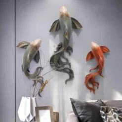 3D Fisch Wandaufkleber - Modernes Feng Shui Harz Dekor