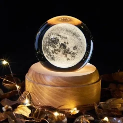 3D Galaxy Crystal LED Music Lamp - Rotating Night Light