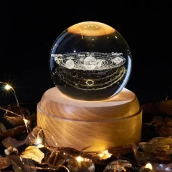 3D Galaxy Crystal LED Music Lamp - Rotating Night Light