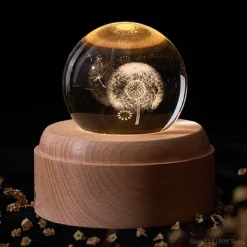 3D Galaxy Crystal LED Music Lamp - Rotating Night Light