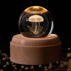 3D Galaxy Crystal LED Music Lamp - Rotating Night Light