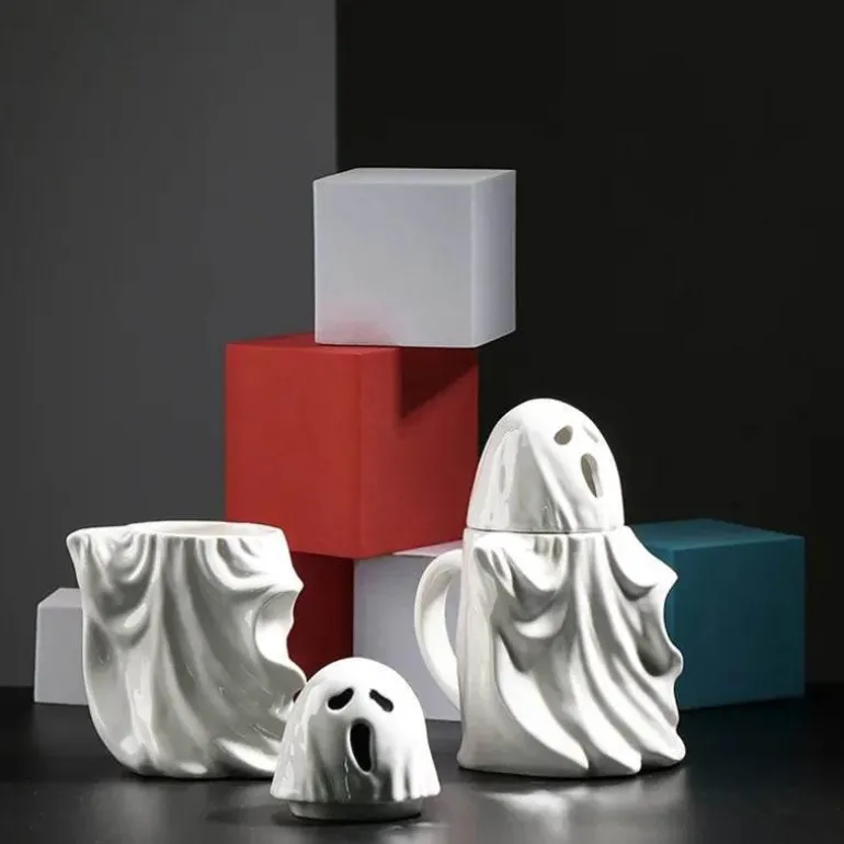 3D Gruselige Geistertasse - Keramik Halloween Kaffeetasse
