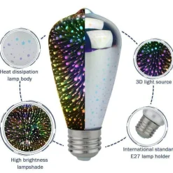 3D LED Night Light - Colorful Decorative Lamp