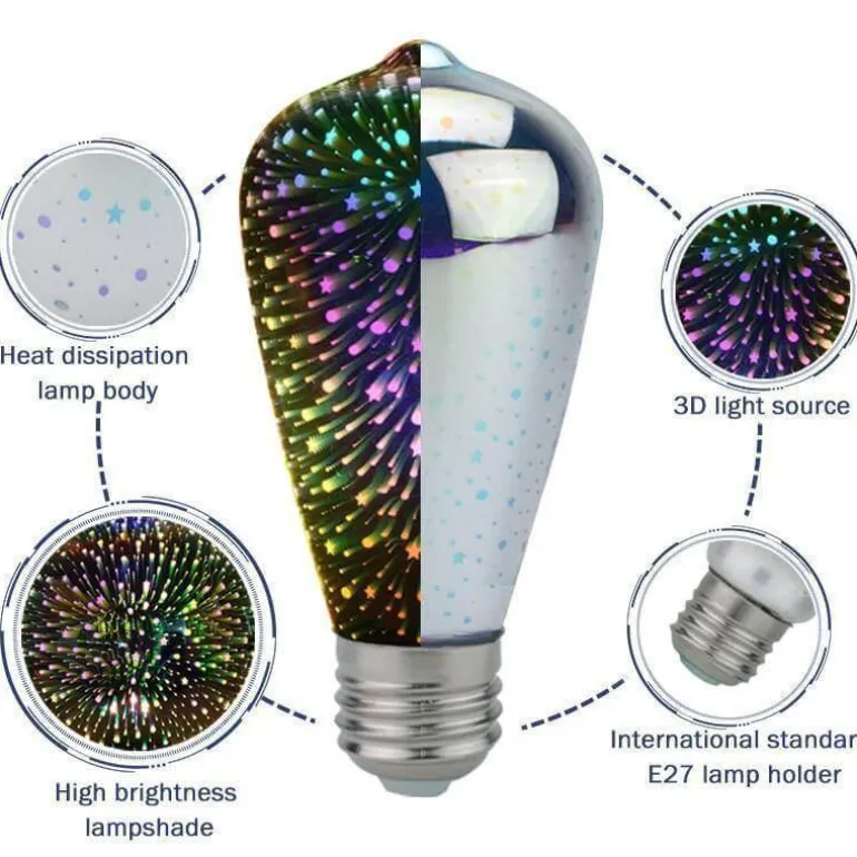 3D LED Night Light - Colorful Decorative Lamp