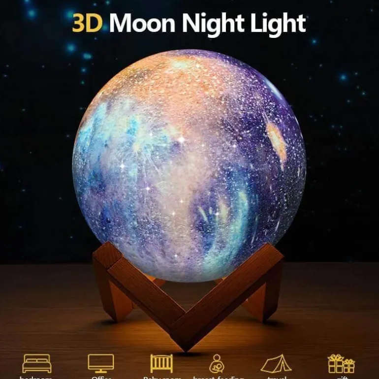 3D Moon Lamp - Glow Decor for Bedroom