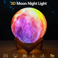 3D Moon Lamp - Glow Decor for Bedroom