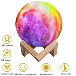 3D Moon Lamp - Glow Decor for Bedroom