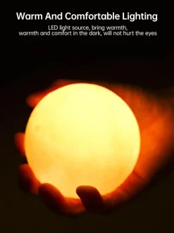3D Moon Night Lamp - Rechargeable LED Touch Light