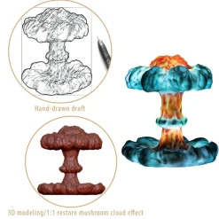 3D Mushroom Cloud Night Lamp - Creative Home Decor Lighting