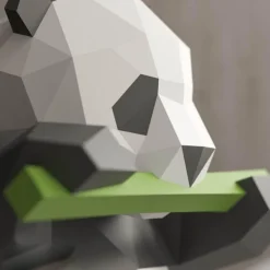 3D Panda Wandkunst - Handgemachtes geometrisches Dekor