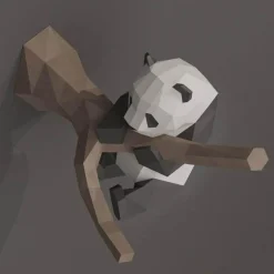 3D Panda Wandkunst - Handgemachtes geometrisches Dekor