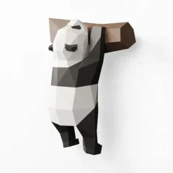 3D Panda Wandkunst - Handgemachtes geometrisches Dekor