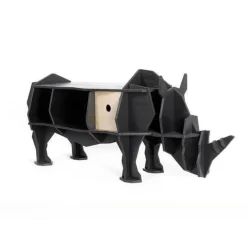 3D Rhino Puzzle Coffee Table - Unique Self-Build Organizer Design