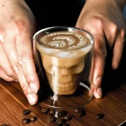 3D Totenkopfglas - Doppelwandiger Trinkbecher