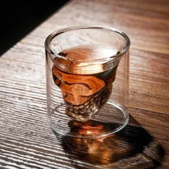 3D Totenkopfglas - Doppelwandiger Trinkbecher