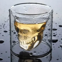 3D Totenkopfglas - Doppelwandiger Trinkbecher