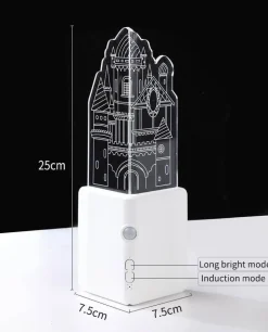 3D wiederaufladbare LED-Nachtlampe – stilvolle Wandleuchte