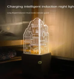 3D wiederaufladbare LED-Nachtlampe – stilvolle Wandleuchte