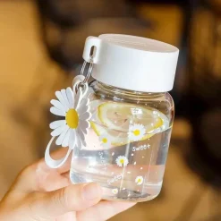 Daisy Flower 350 ml Glaswasserflasche – Stilvoller tragbarer Becher