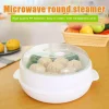 Dampfgarer-Schüssel für die Mikrowelle – runder Heizbehälter mit Deckel