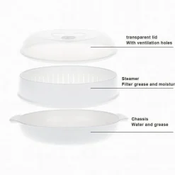 Dampfgarer-Schüssel für die Mikrowelle – runder Heizbehälter mit Deckel