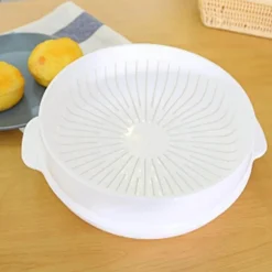 Dampfgarer-Schüssel für die Mikrowelle – runder Heizbehälter mit Deckel