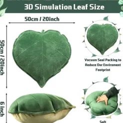 3D-Blatt-Plüschkissen – weiches Wurfkissen für Zuhause und Auto
