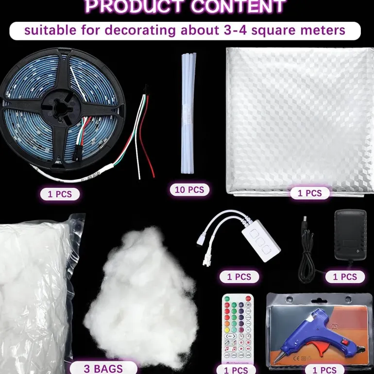 3D-Blitz-Atmosphären-Licht-Kit – Donnerglühen DIY-Licht