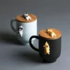 3D-Bulldoggen-Keramiktasse – einzigartiges Kletterhund-Design