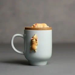 3D-Bulldoggen-Keramiktasse – einzigartiges Kletterhund-Design