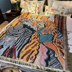 Deckenbezug im nordischen Design – Schöner Sofaüberwurf im Frauen-Stil