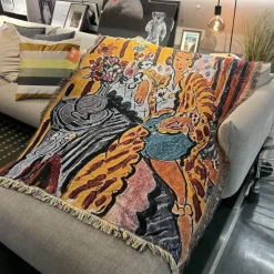 Deckenbezug im nordischen Design – Schöner Sofaüberwurf im Frauen-Stil