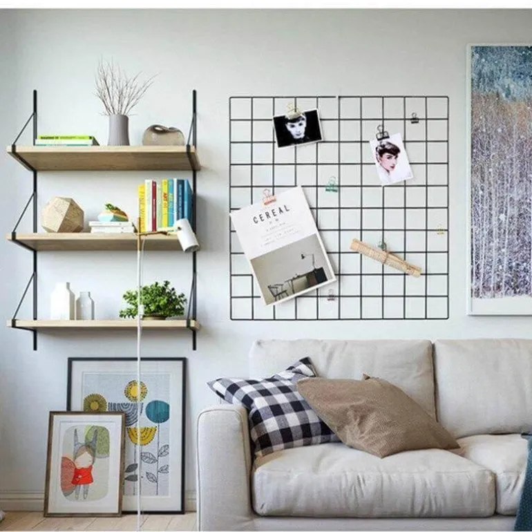 Decorative Iron Wall Organizer - Home Storage Grid